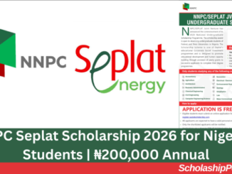 NNPC/SEPLAT JV National Undergraduate Scholarship 2026 – Application Portal Now Open