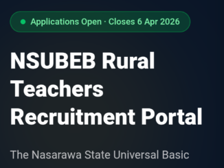 NSUBEB Rural Teachers Recruitment 2026 Portal Open – Apply for 1,409 Teaching Jobs in Nasarawa State